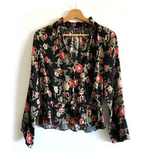 Scoop NYC Floral Peplum Blouse